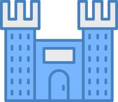 Castle Line Filled Blue Icon vector