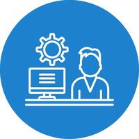 Admin Work Multi Color Circle Icon vector