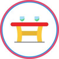Table Flat Circle Icon vector