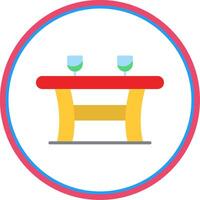 Table Flat Circle Icon vector