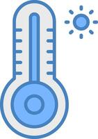 Thermometer Line Filled Blue Icon vector