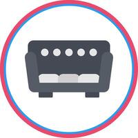 Sofa Flat Circle Icon vector