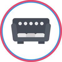 Sofa Flat Circle Icon vector