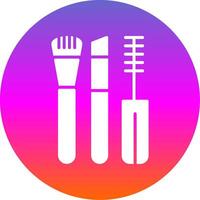 Makeup Brushes Glyph Gradient Circle Icon Design vector