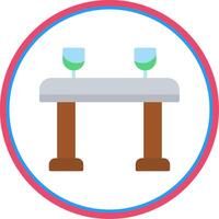 Table Flat Circle Icon vector