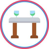 Table Flat Circle Icon vector