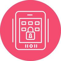 Tablet Secure Multi Color Circle Icon vector