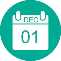 December Multi Color Circle Icon vector