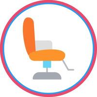 Barber Chair Flat Circle Icon vector