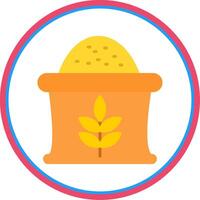 Wheat Sack Flat Circle Icon vector