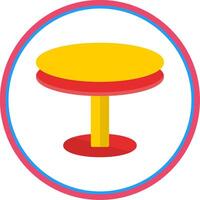 Round Table Flat Circle Icon vector