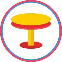 Round Table Flat Circle Icon vector