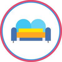 Sofa Bed Flat Circle Icon vector