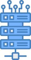 Server Line Filled Blue Icon vector