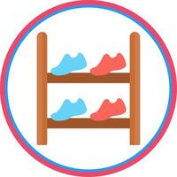 Shoe Rack Flat Circle Icon vector