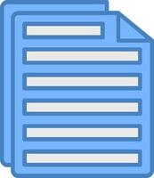 File Line Filled Blue Icon vector