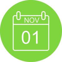 November Multi Color Circle Icon vector