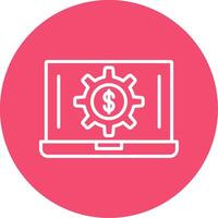 Laptop Money Multi Color Circle Icon vector