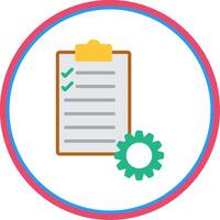 Project Management Flat Circle Icon vector