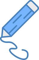Pencil Line Filled Blue Icon vector