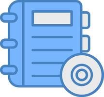 Audiobook Line Filled Blue Icon vector