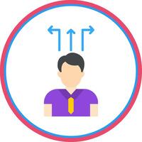 Decision Making Flat Circle Icon vector