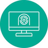 Security Computer Faceprint Multi Color Circle Icon vector