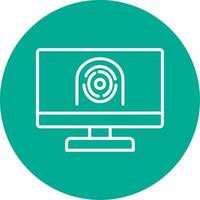 Security Computer Faceprint Multi Color Circle Icon vector