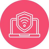 Security Laptop Connect Multi Color Circle Icon vector