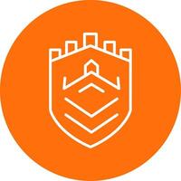 Security Castle Tech Multi Color Circle Icon vector