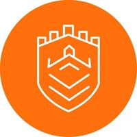 Security Castle Tech Multi Color Circle Icon vector