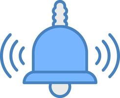 Bell Line Filled Blue Icon vector