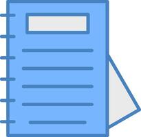 Notepad Line Filled Blue Icon vector