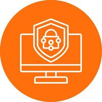 Security Computer Fix Multi Color Circle Icon vector