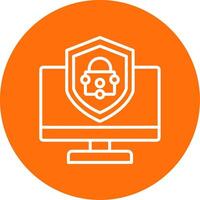 Security Computer Fix Multi Color Circle Icon vector