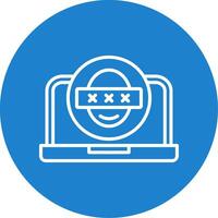 Security Laptop Faceprint Multi Color Circle Icon vector