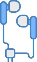 Handsfree Line Filled Blue Icon vector