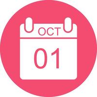 October Multi Color Circle Icon vector