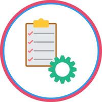 Project Management Flat Circle Icon vector