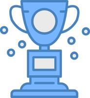 Trophy Line Filled Blue Icon vector