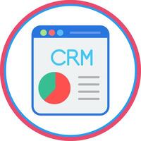 crm plano circulo icono vector