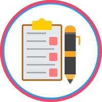 Task List Flat Circle Icon vector