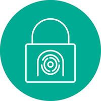 Security Basket Fingerprint Multi Color Circle Icon vector