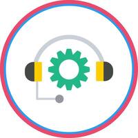 Support Flat Circle Icon vector