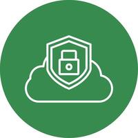 Cloud Security Multi Color Circle Icon vector