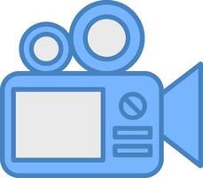 Camera Line Filled Blue Icon vector