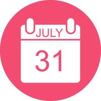 July Multi Color Circle Icon vector