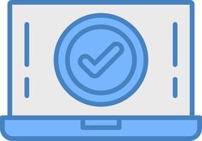 Verified Line Filled Blue Icon vector
