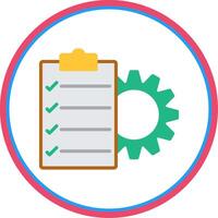Project Management Flat Circle Icon vector