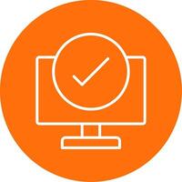 Computer Check Multi Color Circle Icon vector